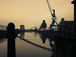 port, water, evening