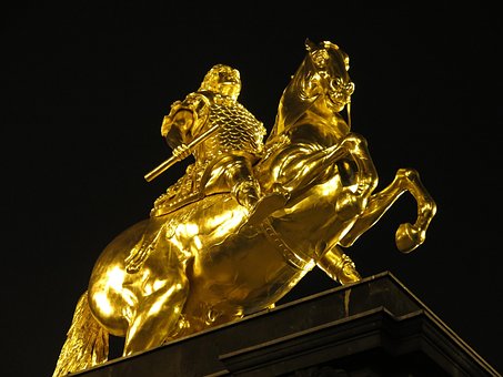 Golden Rider, Dresden, Skulptur