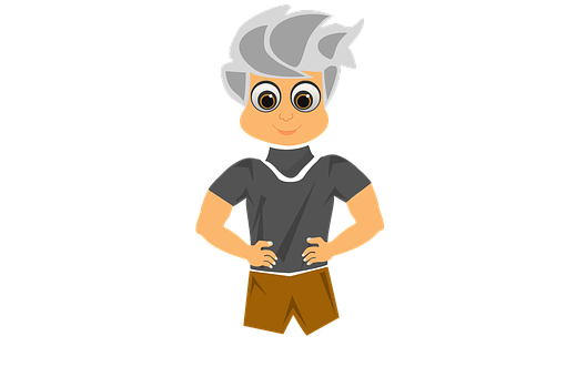 Junge, Karikatur, Mann, Augen