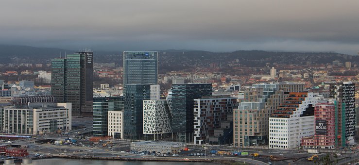 Oslo, Norveç, Oslofjord, Şehir, Modern