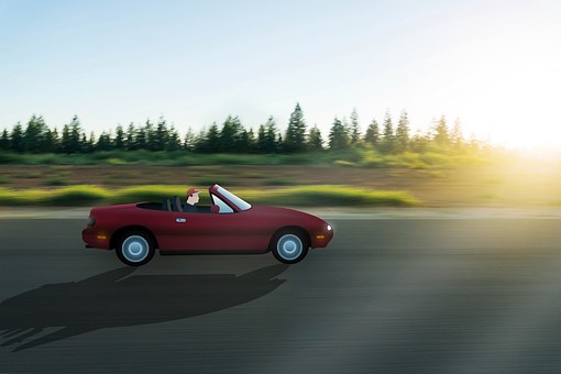Auto, Rot, Fahren, Automobil, Natur