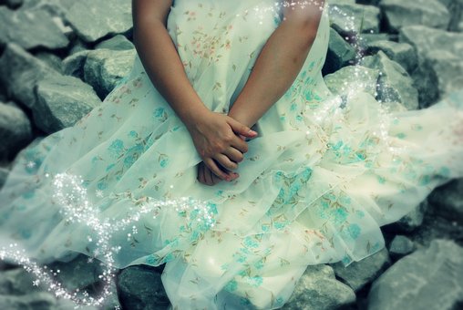 Märchen, Kleid, Hände, Mädchen