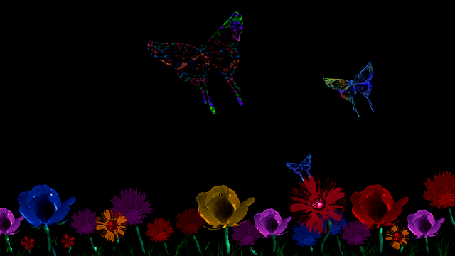 Abstrakt, Blomster, Sommerfugl, Design