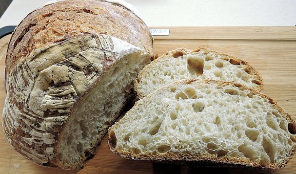 Sauerteigbrot, Kruste, Textur, Gebacken