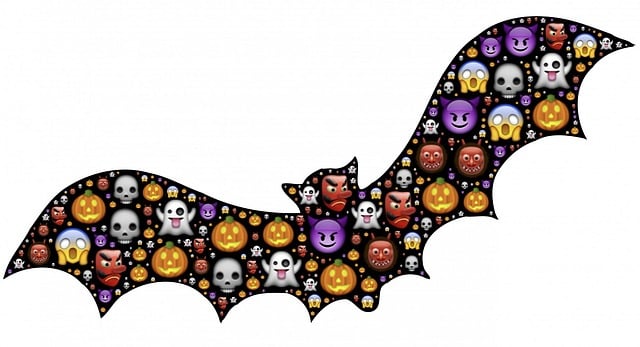 Free bat halloween emoji illustration