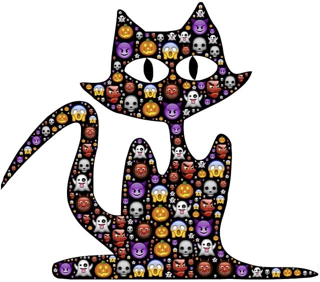 Free cat halloween emoji illustration