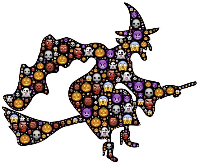 Free witch halloween emoji illustration