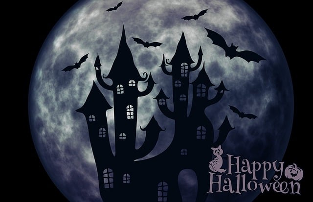 Free halloween castle scary illustration