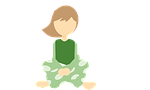 girl, cross legged, pjs