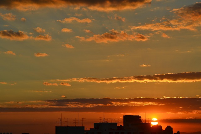 Himmel, Sol, Solnedgang, Orange Himmel