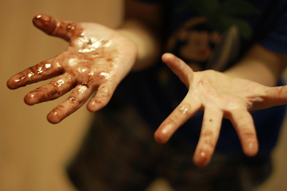 Children, Child, Hand, Dirty Hands, Chocolate