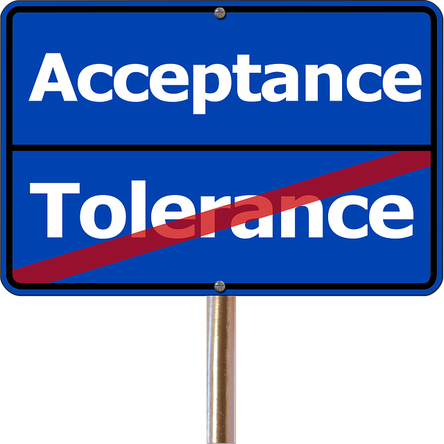 Free acceptance tolerance place-name sign illustration