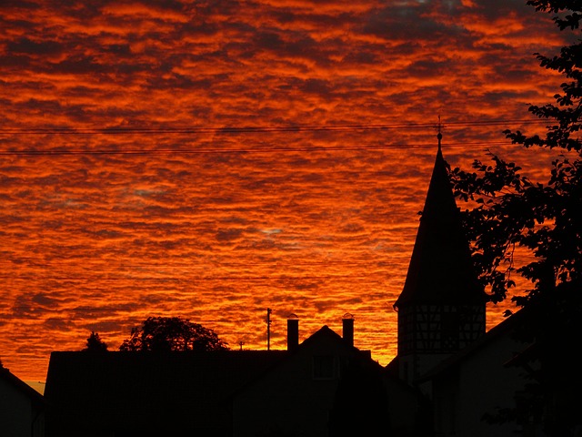 Solnedgang, Skyer, Himmel, Aftenhimmel