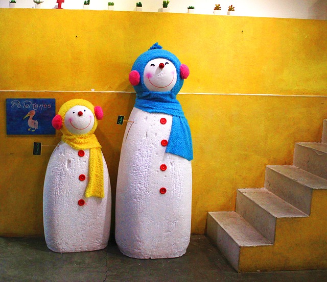 Free landscape sculpture snowman illustration
