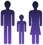 family, icon, blue