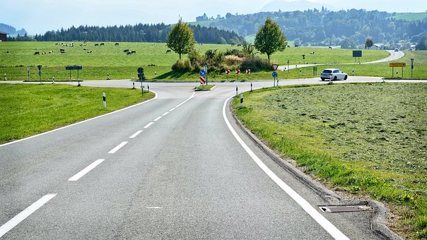 Carretera, Junction, Rotonda, Tráfico