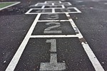 four square, game, playground