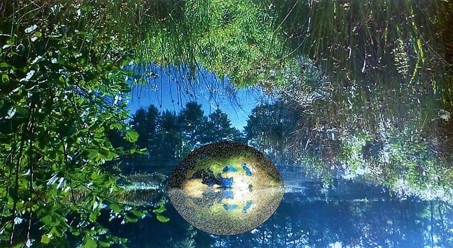 Free nature forest lake illustration