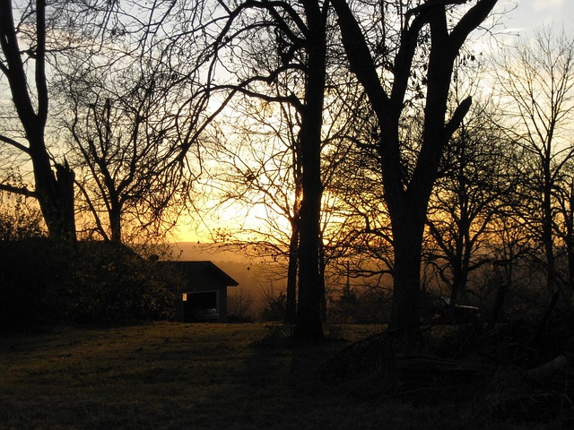 Hjem, Efterår, Solnedgang, Oregon