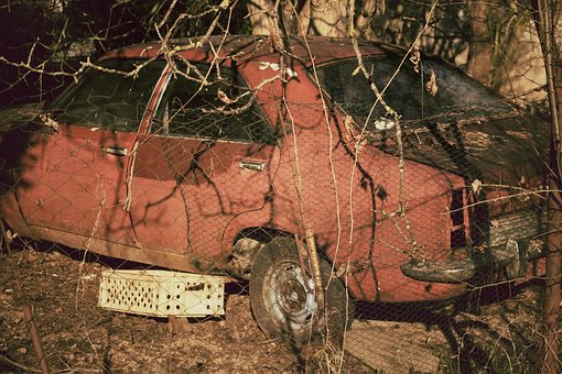Auto, Rood, Wrak, Voertuig