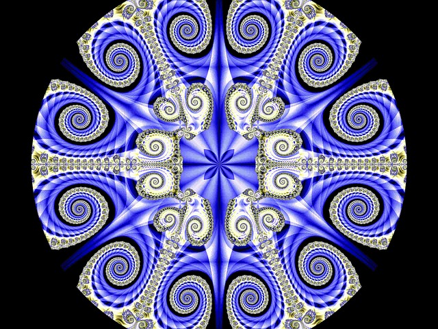 Free fractal blue coils illustration