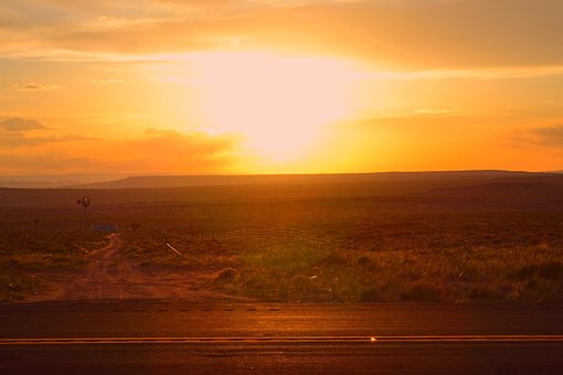 Zonsondergang, Arizona, Natuur, Woestijn
