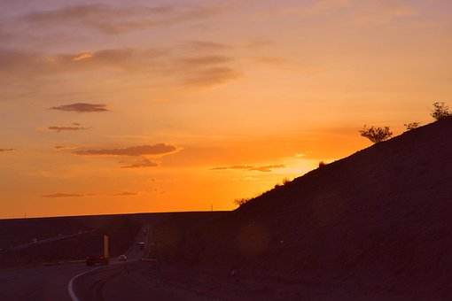 Vegas, Weg, Zonsondergang, Route