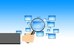 hand, keep, magnifying glass