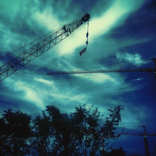 Free crane construction site illustration