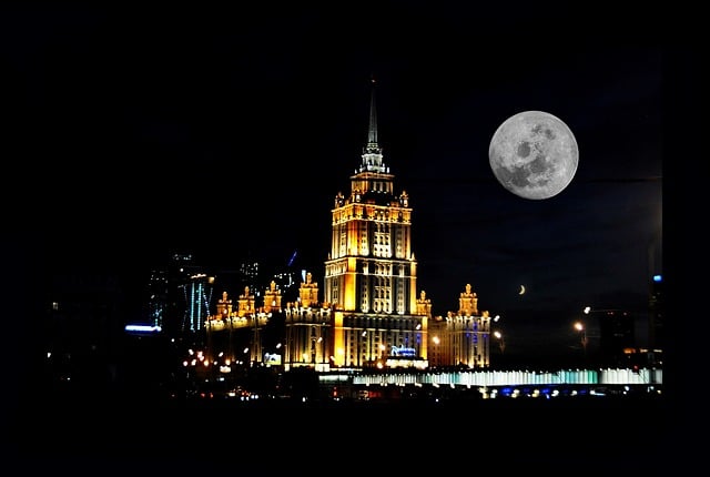 Free moscow russia moon illustration