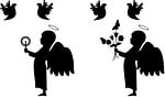 angel, profile, isolated