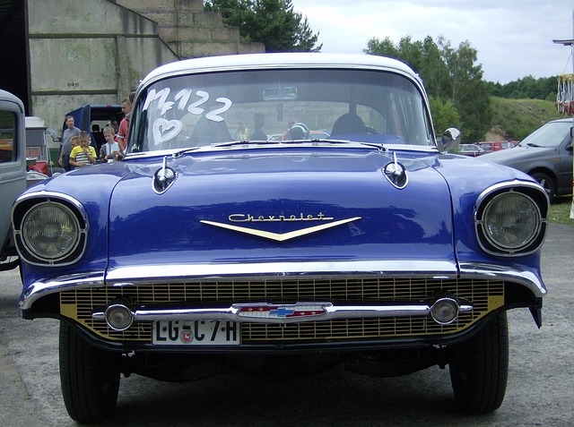 Free Old Car Blue Car photo and picture