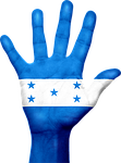 honduras, flag, hand