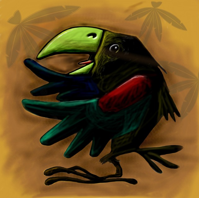 Free bird tropical character illustration