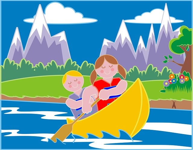 Free activity adventure boat illustration