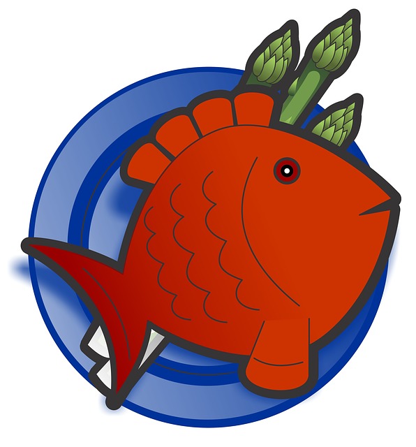 Free fish food dish illustration
