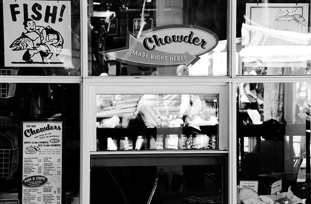 Urban, Fischchips, Reflexion, Glas