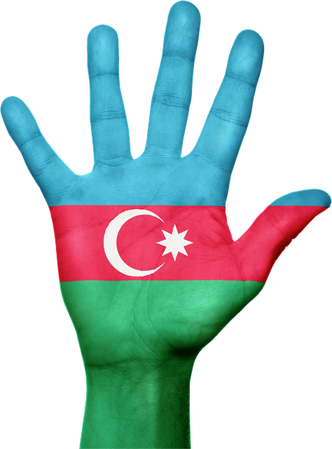 Free azerbaijan flag hand illustration