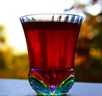 shot glass, colored glass, berry cordial