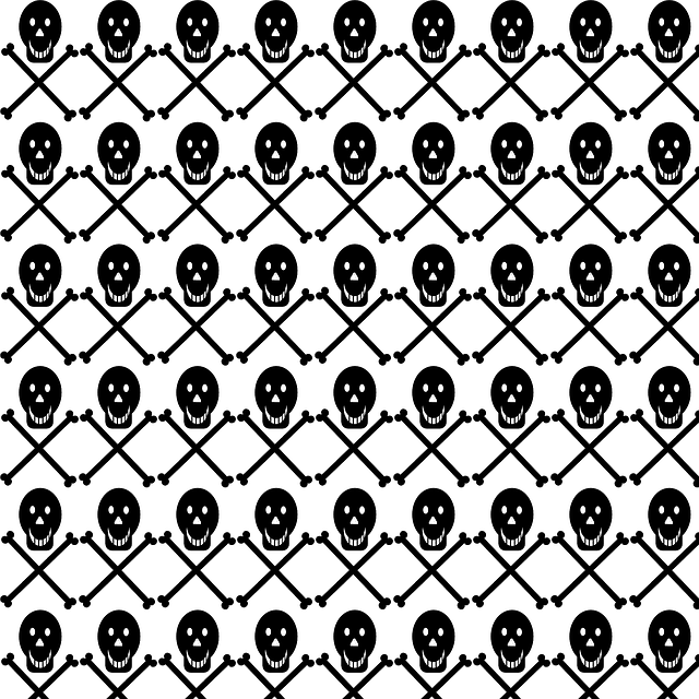 Free skull and crossbones pirate backdrop illustration