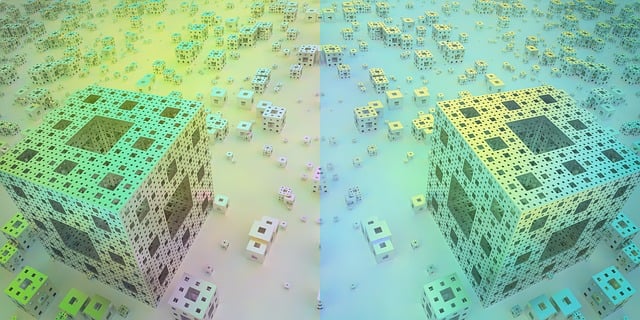 Free cubes mirror reflection illustration