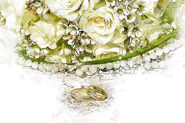 Free bouquet ring wedding rings illustration