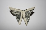 money, butterfly, origami
