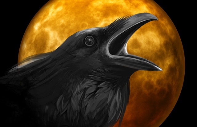 Free crow night gruesome illustration
