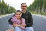 road, family, man