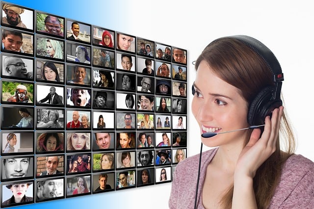Free people communication headset illustration