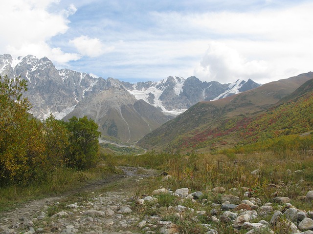 Georgia, Montañas, Primavera, Paisaje