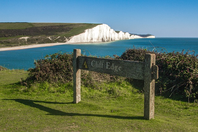 ocean, nature, cliff, seaside country, england