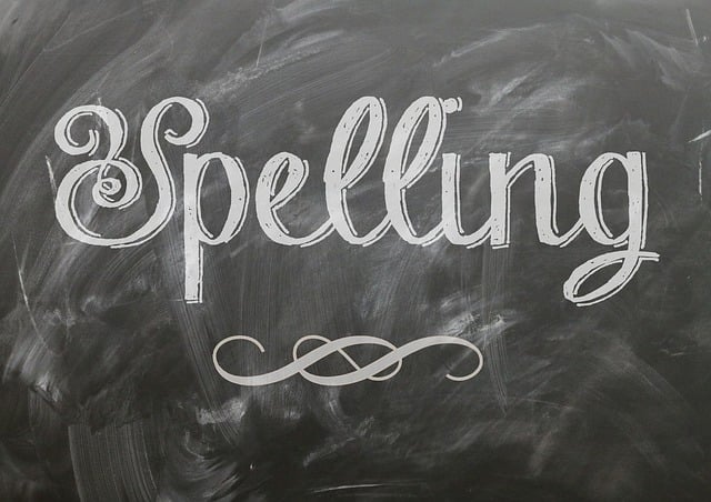 Free spelling language blackboard illustration