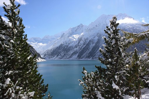 Stausee, Schlegeis, Zillertal, Berge